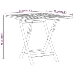 VidaXL - Tuintafel Inklapbaar - Bruin - Massief Teakhout - 85x85x76 Cm -Beliani Winkel 1c7f513e879d434aa9eaba09c1c82a9a