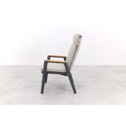 VDG Solaro Verstelbare Dining Tuinstoel - Light Rope / Teak Arm -Beliani Winkel 1d2d14bf6e304485900b8fe714b13186