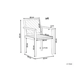 BARATTI - Tuinstoelen Set Van 4 - Lichtbruin - Acaciahout -Beliani Winkel 1e11a680726840dca1a46d05ddf309cb