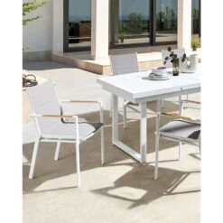 BUSSETO - Tuinstoel Set Van 4 - Grijs - Aluminium -Beliani Winkel 1f14603853914b5196f69f1f22f77fb9