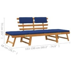 VidaXL - Tuinbank - Blauw - Acaciahout - 190 Cm - 2-in-1 - Met Kussen 19 VidaXL - Tuinbank - Blauw - Acaciahout - 190 Cm - 2-in-1 - Met Kussen -Beliani Winkel 1ff62d51cc4f4d24998bb09b54c1e38e