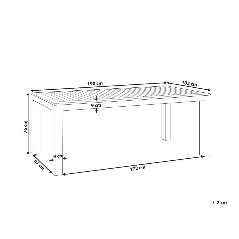 Beliani Eettafel MONSANO - Lichte Houtkleur Eucalyptushout 3 Beliani Eettafel MONSANO - Lichte Houtkleur Eucalyptushout - Afbeelding 3