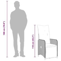 VidaXL - Verstelbare Tuinstoel - Kussens - Zwart - Poly Rattan -Beliani Winkel 21e7f8ddbccf4e75ba90f45fb7456c8d