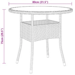 VidaXL - Tuintafel - Bruin - Gehard Glas En Poly Rattan - Ø80x75 Cm -Beliani Winkel 21f052fc4d924493a8206d61909acfcd