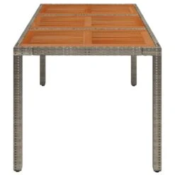 VidaXL - Tuintafel Met Houten Blad - Grijs - Poly Rattan - 150 X 90 X 75 Cm -Beliani Winkel 22f107d60ef4436b87111d7be160a971