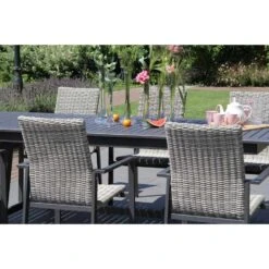 Tuinstoel Stapelbaar Wicker Grijs-antraciet Lifestyle Garden Furniture Upton -Beliani Winkel 244d5854161741dbb5d9d13657cab4f4