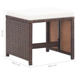 VidaXL - Tuinstoel En Voetenbank - Bruin - Poly Rattan - 4 Stuks -Beliani Winkel 246b160809ae478fa675ffad6e88b841