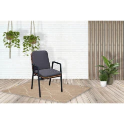 Sens-Line - Dexter Tuinstoel - Zwart - Acaciahout - Set Van 4 -Beliani Winkel 254579f2ff814a40961d29ff8795f744