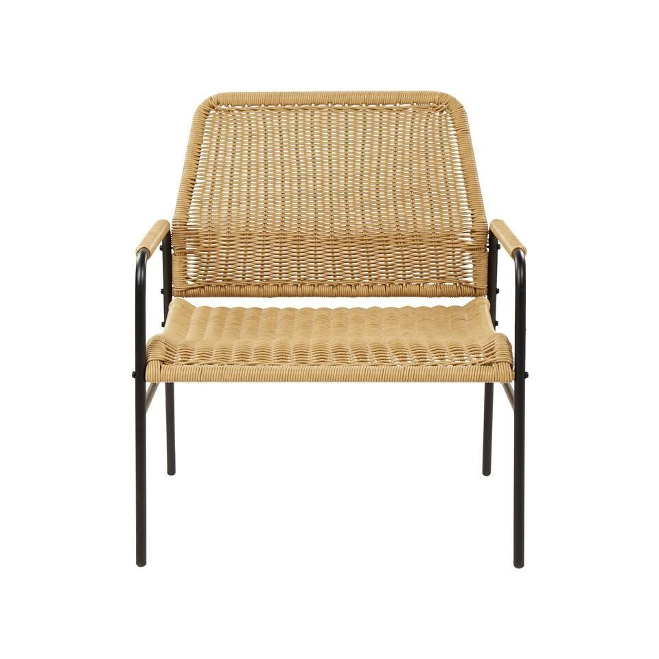 PRASIMO - Tuinstoel Set Van 2 - Naturel - PE Rotan 6 PRASIMO - Tuinstoel Set Van 2 - Naturel - PE Rotan - Afbeelding 6