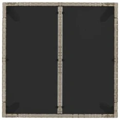 VidaXL - Tuintafel Met Glazen Blad - Grijs - Poly Rattan - 90 X 90 X 75 Cm -Beliani Winkel 25c3f1e6df4a4860bcb532d52e69d6bc