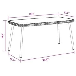 VidaXL - Salontafel - Bruin - Poly Rattan - 90 X 45 X 43 Cm -Beliani Winkel 260f20fbc9d14935b1fda099582e3f20
