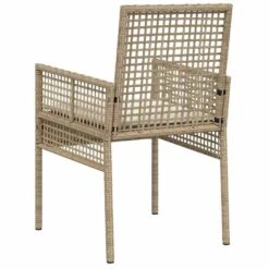 VidaXL - Tuinstoel - Beige - Poly Rattan - 53 X 60 X 85cm -Beliani Winkel 27a532f80ce544b9a74fef4c6708a23b