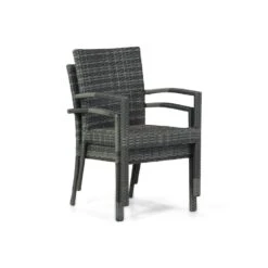 Tuinstoel Wicker Grijs-antraciet Domani Furniture Albergo -Beliani Winkel 27a70a60ff0249f385c10a5e31b462ae