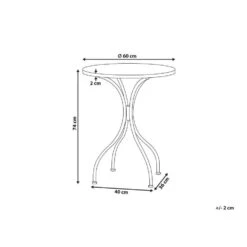 CARPINO - Tuintafel - Zwart - 60 Cm - Metaal -Beliani Winkel 29de1e182a5a4755bf59c76d1b650580