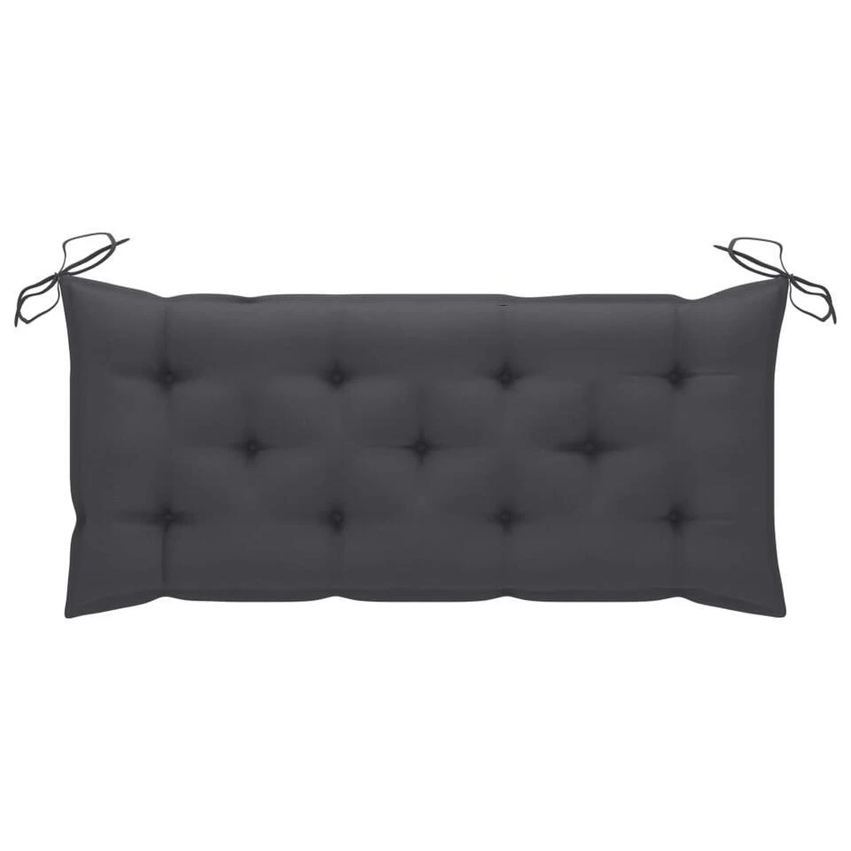 VidaXL - Tuinbank Inklapbaar Met Antraciet Kussen - Bamboe - 118x38x45 Cm 7 VidaXL - Tuinbank Inklapbaar Met Antraciet Kussen - Bamboe - 118x38x45 Cm - Afbeelding 7