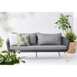 Lisomme Fien Rotan Tuinbank Zwart - Met Zitkussens -Beliani Winkel 2accee97c4b44fa89f7806dc01dea4d1