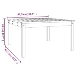 VidaXL - Tuintafel - Zwart - Massief Grenenhout - 82.5 X 82.5 X 45 Cm -Beliani Winkel 2c06e8c7e29847c6b97353257c43e7d9