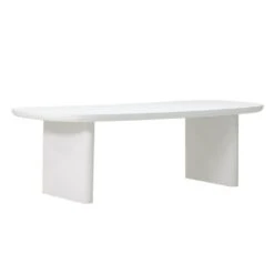 Tuintafel Deens Ovaal - Wit Betonlook - 240x100x75cm - Maya -Beliani Winkel 2c7869e834064e39aebaa5363c43e136