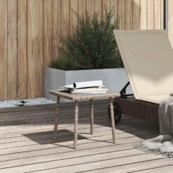 VidaXL - Tuin Salontafel - Grijs - Poly Rattan - 40 X 40 X 37 Cm -Beliani Winkel 2e5b3c0a20034e49ba2c818e6c78817c