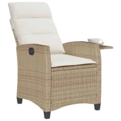 VidaXL - Verstelbare Tuinstoel Met Bijzettafel - Beige - Poly Rattan -Beliani Winkel 2fd4d272fc46419fbf653bf3b8edba18