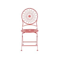 Beliani Tuinstoel SCARIO - Rood Ijzer -Beliani Winkel 3058554da0444b15ae7d23de48177257