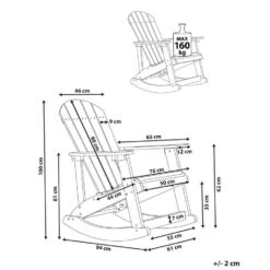 ADIRONDACK - Schommelstoel - Rood - Kunsthout -Beliani Winkel 30964c80d1194745b049ca8ae4024562