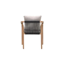 Monti Dining Fauteuil - Light Teaklook - Rope Lava Zwart - Gobi Sand -Beliani Winkel 3159419337d649d1aaa8de37145b4054