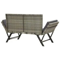 VidaXL - Tuinbank 2-in-1 - Grijs - Poly Rattan -176 Cm - Met Kussens -Beliani Winkel 315b00e2c2cb4590ae92a8a4fe38d3eb