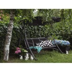 Beliani Schommelbank BOGART - Zwart Mesh -Beliani Winkel 31d7e842dd3f4fb7a3b0d2a756858303