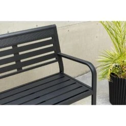 Svea - Layla Tuinbank - 125 Cm - Zwart -Beliani Winkel 324e9e36eecf4db5818d98be313f5413