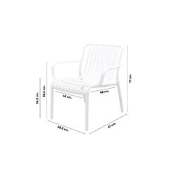 Stripe Loungestoel - Wit -Beliani Winkel 325f34f87961433196d75f55d162f49c