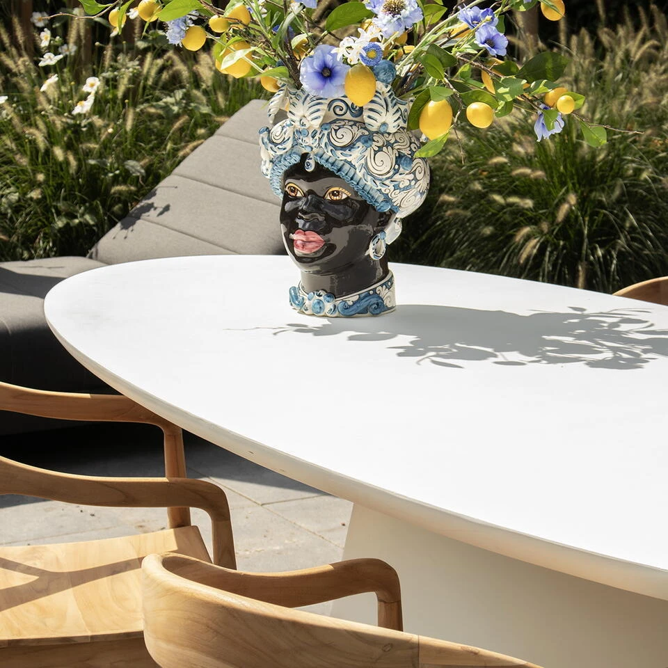 Tuintafel Ovaal 160cm - Wit Eco Composiet - Cleo 6 Tuintafel Ovaal 160cm - Wit Eco Composiet - Cleo - Afbeelding 6