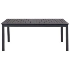 SKALOMA - Tuintafel - Donkergrijs - 180/240 X 90 Cm - Aluminium -Beliani Winkel 33a449764b0546c985e83d72c465b722