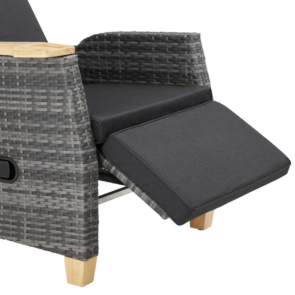 Tectake Wicker Fauteuil Pescara Met Aluminium Frame, Rugleuning Verstelbaar 8 Tectake Wicker Fauteuil Pescara Met Aluminium Frame, Rugleuning Verstelbaar - Afbeelding 8