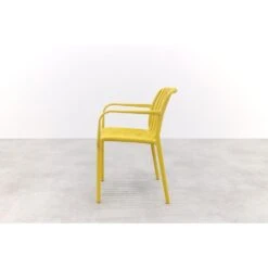 Stripe Stapelbare Tuinstoel - Mosterdgeel -Beliani Winkel 34b73c50e16f4d0fb824f0c7ff373312