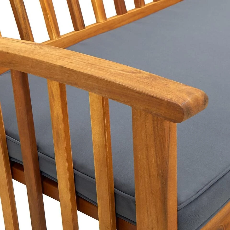 VidaXL - Tuinbank - Donkergrijs - Acaciahout - 119 Cm - Met Kussen 7 VidaXL - Tuinbank - Donkergrijs - Acaciahout - 119 Cm - Met Kussen - Afbeelding 7