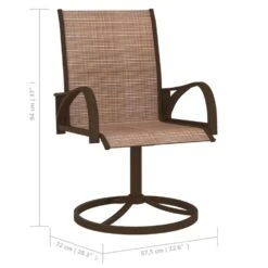 VidaXL - Tuinstoelen Draaibaar - Bruin - Staal - 2 Stuks -Beliani Winkel 354dc036ec0c40c5be076658913ac91a