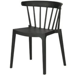 WOOOD Bliss Tuinstoelen - Kunststof - Zwart - Set Van 4 -Beliani Winkel 360067f4901647e9a6843b5b7244f94d