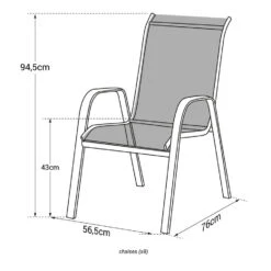 Happy Garden Stoel MARBELLA - Zwart - Aluminium -Beliani Winkel 3745761fe72047cfa22c2bcd8e272c2d