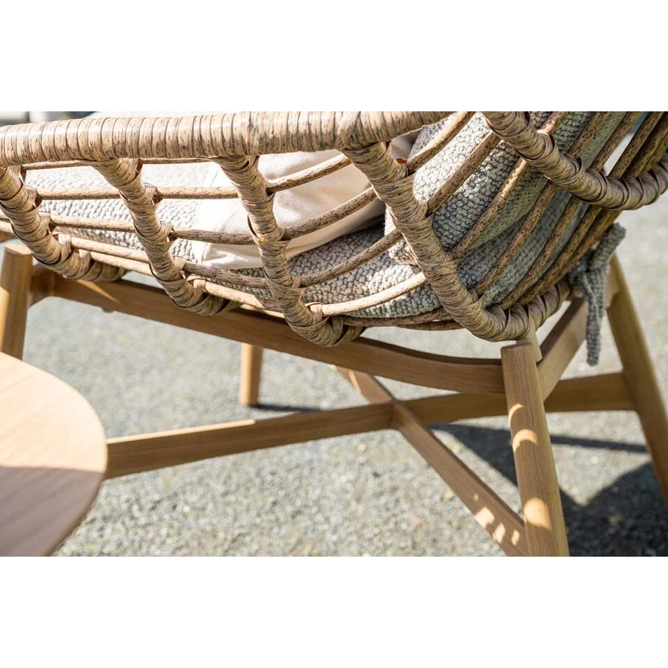 Castello Lounge Fauteuil - Light Teak Look - Natural Rotan-merino Sand 12 Castello Lounge Fauteuil - Light Teak Look - Natural Rotan-merino Sand - Afbeelding 12