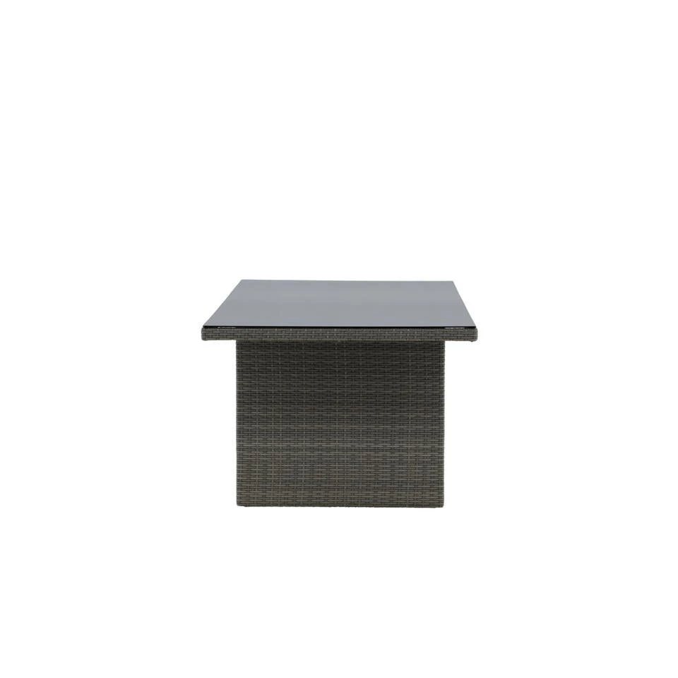 Fjôrd Tuintafel Grijs Wicker/Glas - 200x100x74cm - Padova 5 Fjôrd Tuintafel Grijs Wicker/Glas - 200x100x74cm - Padova - Afbeelding 5