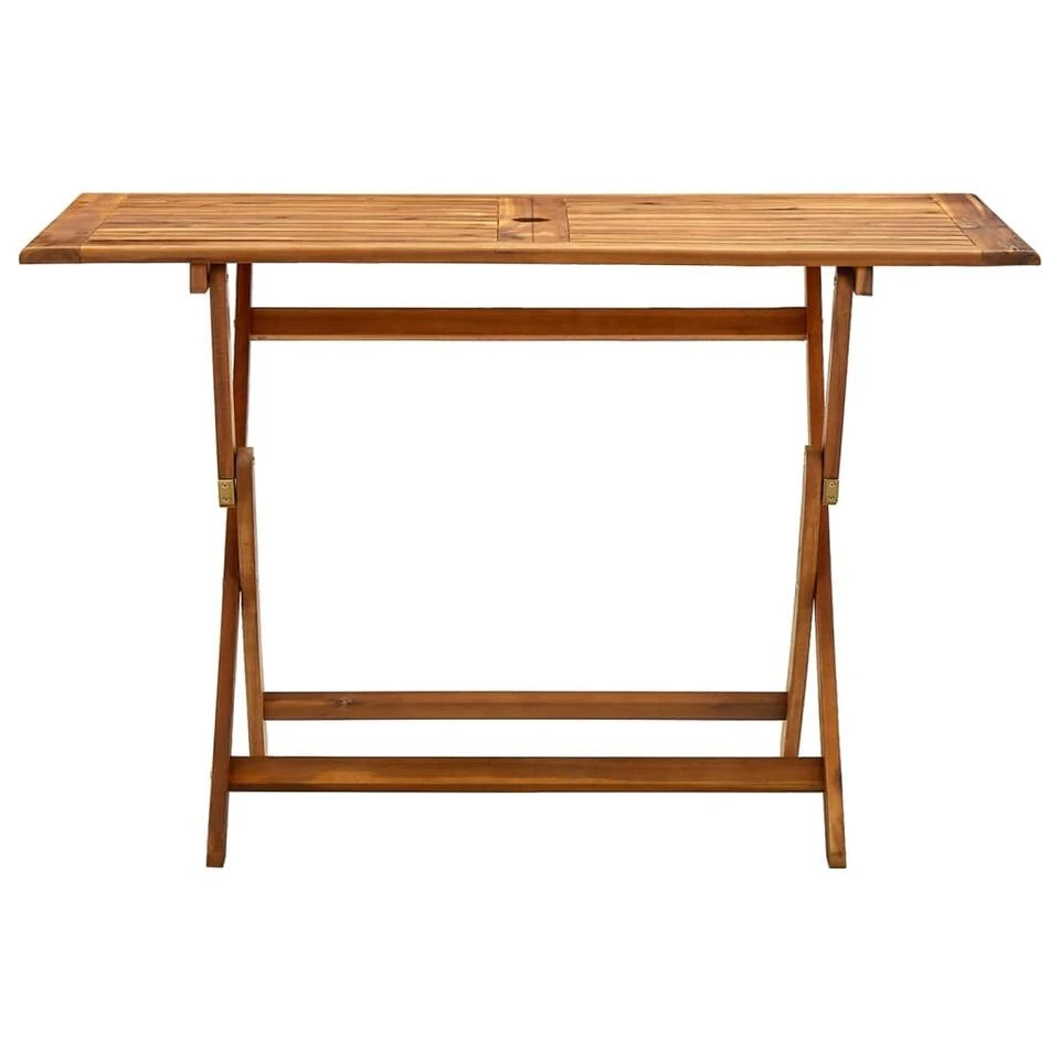 VidaXL - Tuintafel Inklapbaar - Bruin -Massief Acaciahout - 120 X 70 X 75 Cm 2 VidaXL - Tuintafel Inklapbaar - Bruin -Massief Acaciahout - 120 X 70 X 75 Cm - Afbeelding 2