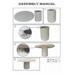 Tuintafel Rond 150cm - Beige Eco Composiet - Betonlook - Eden -Beliani Winkel 398ee2b5bac94e72a2ad90b3259dce3b 2