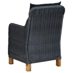 VidaXL - Tuinstoelen - Grijs - Poly Rattan - 2 Stuks - Met Kussens -Beliani Winkel 3a92d465991141c28c73c746b5016ec0