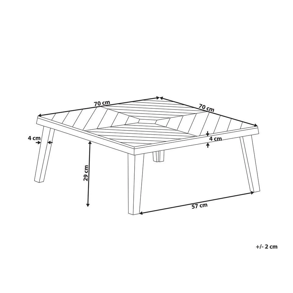 Beliani Salontafel BARATTI - Lichte Houtkleur Acaciahout 2 Beliani Salontafel BARATTI - Lichte Houtkleur Acaciahout - Afbeelding 2