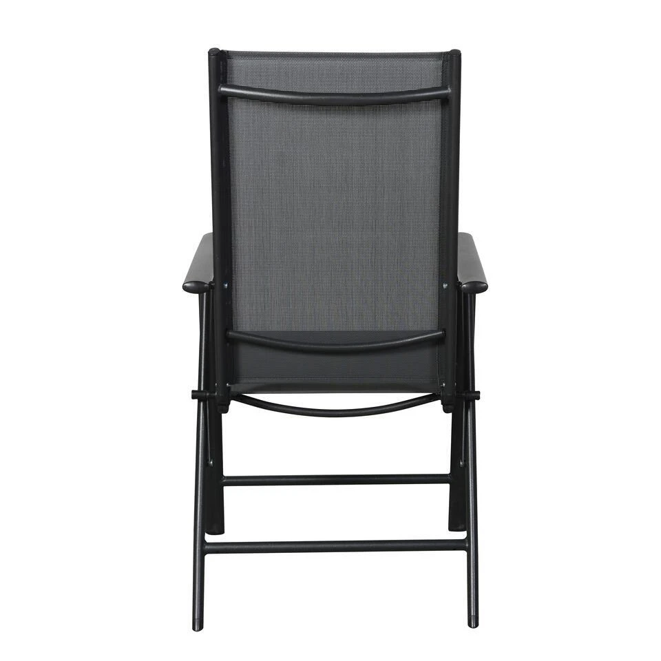 Hioshop Kelly 1 X Tuinstoel- Verstelbare Rug- 7 Posities- Zwart/grijs 3 Hioshop Kelly 1 X Tuinstoel- Verstelbare Rug- 7 Posities- Zwart/grijs - Afbeelding 3