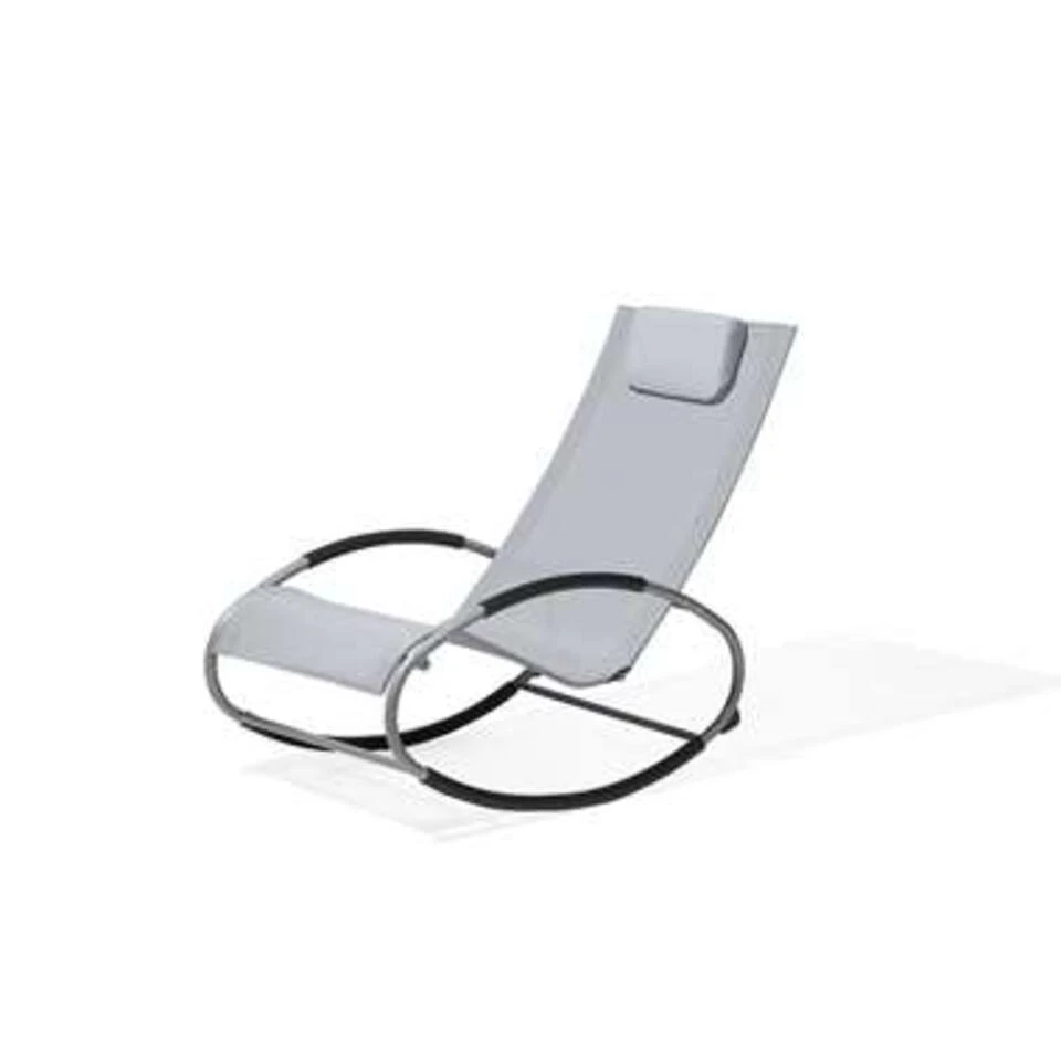 Beliani Tuinligstoel CAMPO - Grijs Polyester, Pvc 4 Beliani Tuinligstoel CAMPO - Grijs Polyester, Pvc - Afbeelding 4