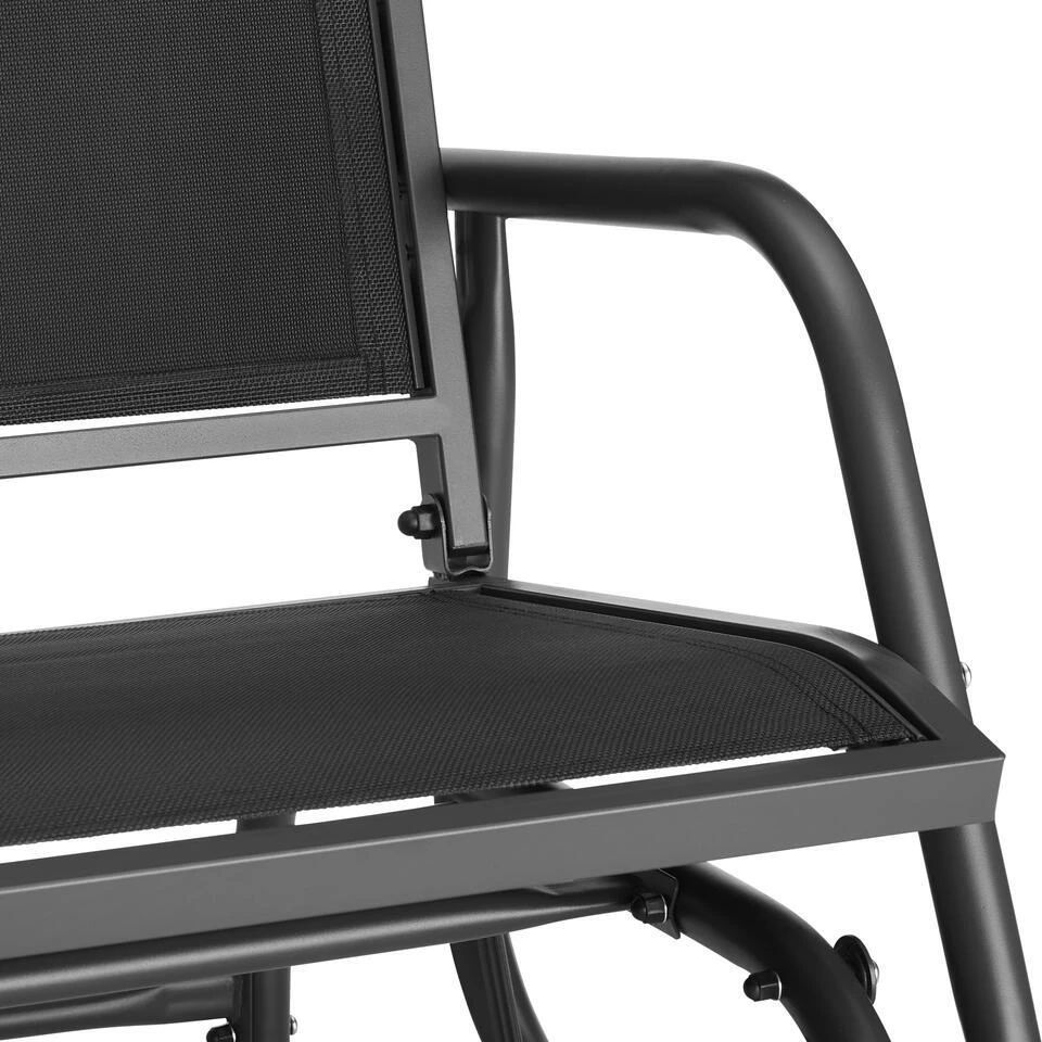 Tectake Schommelbank Greta 2-zitter 121x72x86,5cm, Zwart 6 Tectake Schommelbank Greta 2-zitter 121x72x86,5cm, Zwart - Afbeelding 6