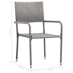 VidaXL - Stapelstoelen - Grijs - Poly Rattan - 2 Stuks -Beliani Winkel 3c40c50af5b9406d987180dda83e31a0