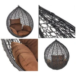 Merkloos HOME DELUXE Hangstoel CIELO Bruin Mand + Kussen -Beliani Winkel 3cfc97a7279f4112847741abcbdfbb7a